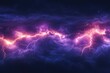 © iloli - Dramatic lightning storm illuminating vibrant purple clouds above a mountain range, showcasing nature's raw power and energy in an intense, awe-inspiring scene of atmospheric fury