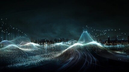 Poster - Expansion plan depicted glowing upward trajectory overlaying dark futuristic skyline