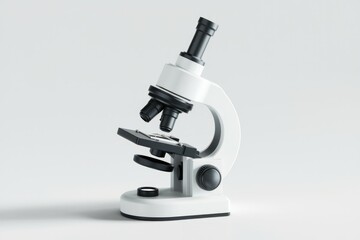 Aufkleber - A modern, white and black microscope, a tool for scientific discovery and research.