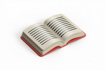Poster - An open book with blank pages and red cover, suggesting reading, knowledge, or education.