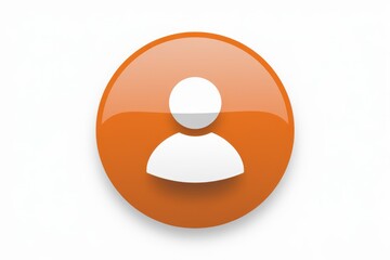 Fototapete - A simple, round orange button featuring a white user icon, symbolizing profile or account.