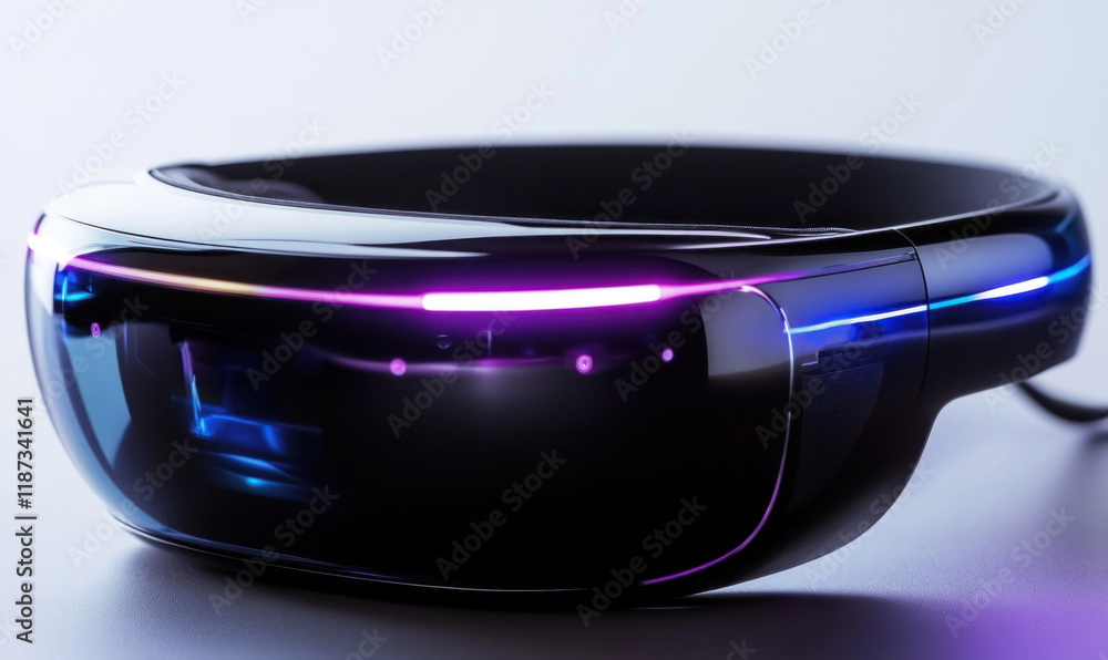 Immersive Device This advanced VR and AR headset showcases a futuristic design, ideal ...