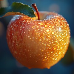 Closeup apple water drops red texture high resolution hd image