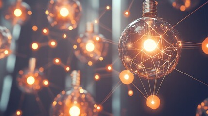 Fototapete - Conceptual representation of workplace innovation highlighting symbolic node of creativity team interaction