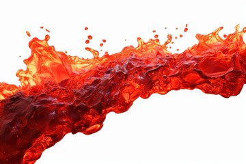 Wall Mural - Dynamic red liquid splashes on a white background creating an energetic visual effect