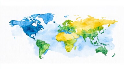 Naklejka na meble A watercolor illustration for Earth Day showing the Earth covered in plastic, highlighting the need for environmental protection