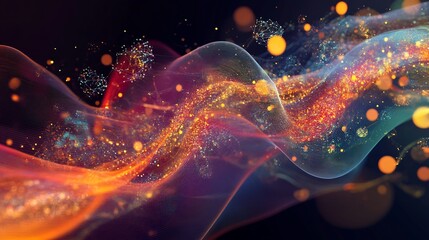 Fototapete - Conceptual rendering of big data highlighting dynamic shapes symbolic nodes largescale data analysis and insights