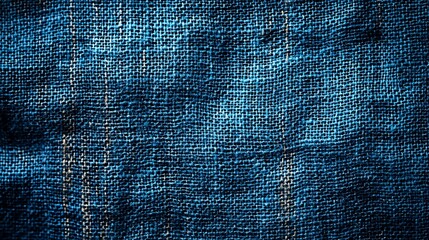 Wall Mural - Close-up textured blue fabric background.