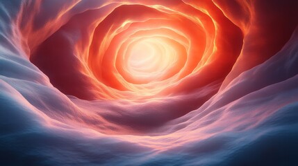 Wall Mural - A spiral of light and dark colors with a red center