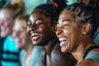 © CojanAI - Candid photo of a group of women laughing after workout in gym