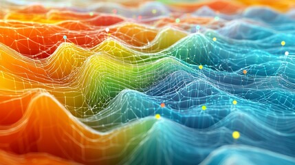 Leinwandbilder - Abstract visualization of market segmentation featuring overlapping layer symbolic node targeting strategy