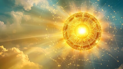 Wall Mural - solar influence depicted radiant sun energy astrological interpretations and glowing celestial patte
