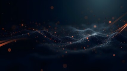 abstract dark background, geometric lines, particles