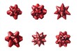 © Art Motivator - Red gift bows arranged in various shapes provide a festive touch, capturing the spirit of celebrations with their vibrant color and unique designs for holiday decorating or gift wrapping