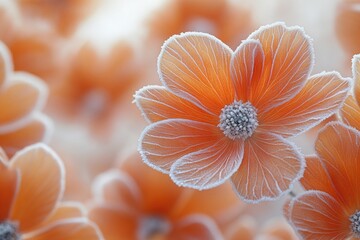 Sticker - A bundle of bright orange flowers covered in frost