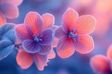 Wall Mural - A close-up shot of a bunch of pink flowers