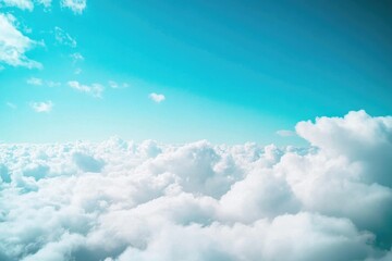 Wall Mural - aerial view of clouds from an airplane window, perfect for travel or weather-related concepts
