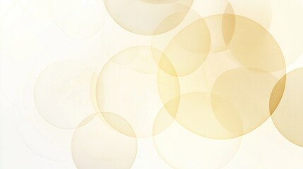 Golden circles float, white background, bokeh effect, design element