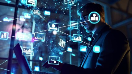 Data Analyst Working Late at Night
