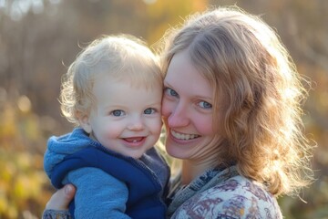 A mother holds her infant close, a moment of tenderness and love