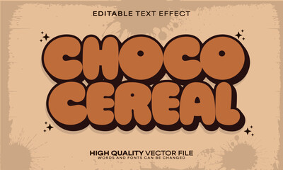 Chocolate text effect, editable text effect and retro 3d font style bold shadow vintage poster design