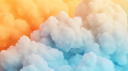 Canvas Print - A group of clouds drifting through the sky, with varying shapes and sizes