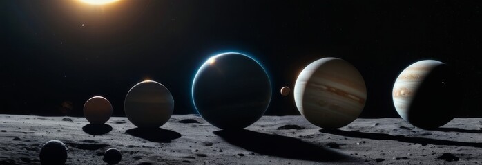 Wall Mural - a group of planets are shown in the sky