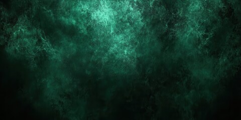 Wall Mural - elegant dark emerald green background with black shadow border and old vintage grunge texture design
