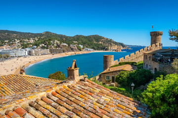 Wall Mural - Tossa de Mar town on Costa Brava Mediterranean coast in Catalonia, Spain.