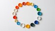 © Hecate - Colorful arrangement of discarded plastic bottle caps in circular design