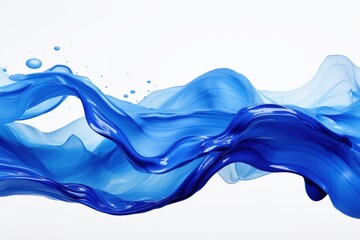 Wall Mural - Fluid blue waves create a sense of movement and tranquility in a vibrant artistic composition