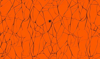 A modern, repeating background with a Halloween-themed spider web in black and orange colors