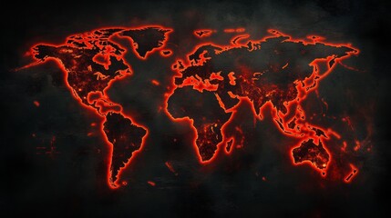 Leinwandbilder - World map highlighting zones of viral spread during a global health crisis. Generative AI