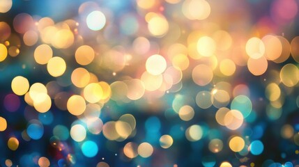 Wall Mural - vivid circles of light blend in a soft focus, creating an enchanting bokeh background perfect for va