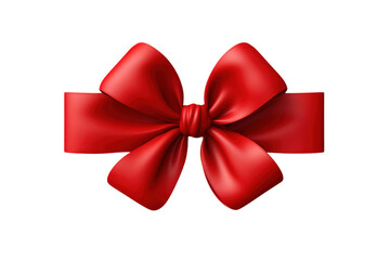 Wall Mural - Bright red ribbon bow with smooth texture suitable for gift wrapping or decoration