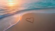 © sa-photo - A heart drawn in the sand at a beach, with waves gently approaching.