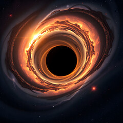 Wall Mural - spiral galaxy and the blackhole in space