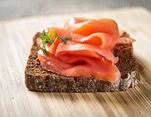 Wall Mural - Artisan Smoked Salmon on a Nordic Rye Bread Canvas