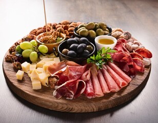 Wall Mural - Gourmet Antipasti Platter with Mediterranean Flair