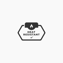 Wall Mural - Simple Heat resistant sign vector isolated. Best Heat resistant label sign for product packaging design, print design and more about Heat resistant product.