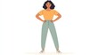 © Ardi - Confident woman standing with hands on hips, full body illustration.