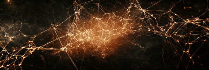 Aufkleber - Glowing lines and dots form intricate patterns symbolizing a dynamic global network connecting people and ideas. Generative AI