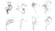© tolem929 - Eight abstract smoke shapes isolated on white.