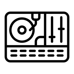 Wall Mural - DJ Turntable Line Icon