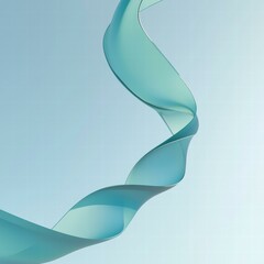 Wall Mural - abstract teal ribbon swirling. ai.