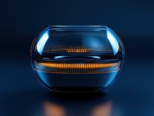 Wall Mural - Illuminated glass sphere with internal light patterns. AI.