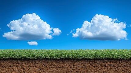 Wall Mural - Cloud, sky, grass, earth.