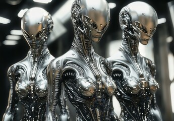 Wall Mural - Visions of alien life captured in creative digital art forms.