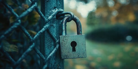 Leinwandbilder - Encrypted communication occurs between devices, marked by a digital padlock that signifies a secure network, without any people present.