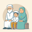 © Gusti Aji - vector image of a Muslim family